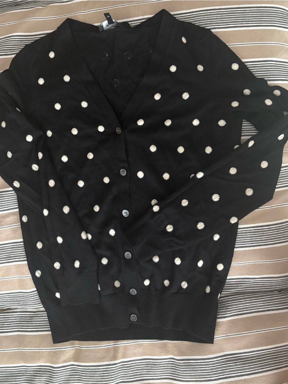 Theory Black Polka Dot Button Cardigan